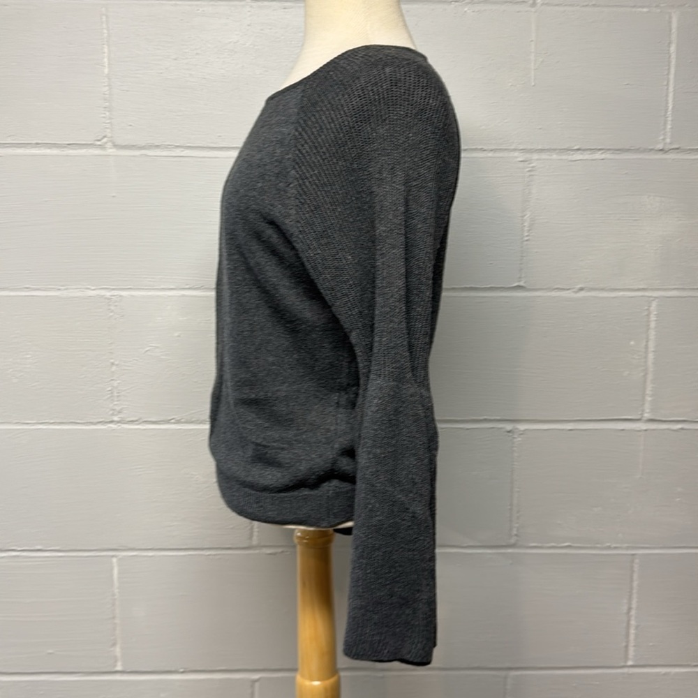 Sundance Charcoal Gray Square Neck Bell Sleeve Sweater Size Small - Picture 6 of 8